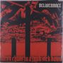 Oben steht "DELIVERANCE", unten "Neon chaos in a junk sick dawn". Schwarze Kreuze vor rotem, chaotischem Hintergrund., 2 LPs