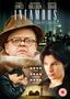 "Infamous: The Life of Truman Capote" oben, mit drei großen Gesichtern darunter, eine Bewertung von Sternen und Skyline., DVD