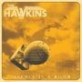 "The Hawkins. Silence is a Bomb." Illustration einer Bombe und eines Adlers vor einem orangefarbenen Hintergrund., CD