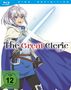 Text: "The Great Cleric", "FSK ab 12 freigegeben". Eine Animefigur mit blauem Umhang und weißem Schwert.