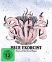 „BLUE EXORCIST: Beyond the Snow Saga“ und „FSK ab 12 freigegeben“. Illustration: Mehrköpfiges pinkes Schlangenwesen., DVD