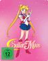Text "Sailor Moon" in geschwungener Schrift, FSK 12 Symbol. Illustration eines Mädchens in blau-weißem Outfit auf rosa Hintergrund., 6 Blu-ray Discs
