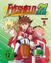 "Eyeshield 21," "Volume 1," FSK 12 Logo. Drei Charaktere in Football-Ausrüstung, einer hält einen Football., 4 Blu-ray Discs