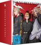 "TOKYO REVENGERS" in großen Buchstaben oben. Drei junge Männer in schwarzer Kleidung, städtischer Hintergrund, ab 16 freigegeben., 4 DVDs