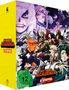 "My Hero Academia 6. Staffel". Dynamische Anime-Charaktere in lebhaften Posen, grünes FSK 12-Symbol., 4 DVDs
