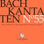 BACH KANTATEN Nº55, chor & orchester der j.s. bach-stiftung. J.S. Bach-Stiftung St. Gallen Logo. Hintergrund orange., CD
