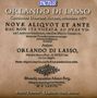 Orlando di Lasso (Lassus) (1532-1594): Cantiones Duarum Vocum (München 1577), CD