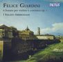 "Felice Giardini, 6 Sonate per violino e continuo op. 1, I Solisti Ambrosiani." Eine historische Stadtansicht als Hintergrund.