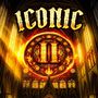 Text „ICONIC“ oben, darunter ein stilisiertes römisches „II“ in einem bunt beleuchteten gotischen Kirchenfenster., CD