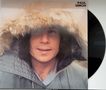 Oben rechts steht "Paul Simon". Eine Person mit Pelzkapuze schaut leicht lächelnd nach vorn. Rechts ist eine Schallplatte., LP