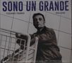 "Sono Un Grande" oben, darunter "Tiziano Ferro" und "Deluxe". Ein Mann blickt ernst und lehnt an einem Geländer., CD