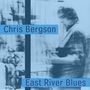 Text: "Chris Bergson - East River Blues". Unscharfes, blau gefärbtes Bild einer Person mit Gitarre., CD