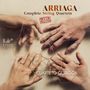 Text: "ARRIAGA Complete String Quartets WITH GUTS CUARTETO QUIROGA." Vier Hände halten verworrene Saiten., CD
