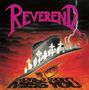 "Reverend" in lila Schrift, "World Won't Miss You" unten. Hut mit Grabsteinen und gebogene Brille, rote und schwarze Töne., CD