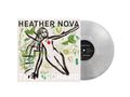 Schrift: "HEATHER NOVA", "THE ORCHARD". Illustration: Frau mit ausgestreckten Armen, umgeben von grünen und gelben Linien. Platte sichtbar.