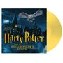 „Harry Potter: The Philosopher's Stone“ in großen gelben Buchstaben, darunter eine Eule vor einem Schloss bei Nacht., LP