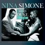 Albumcover: NINA SIMONE sings DUKE Ellington. Links ein Mann am Klavier, rechts eine Frau mit Mikrofon., LP
