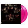 "Bill Withers Live at Carnegie Hall" zeigt mehrere Bühnenfotos und zwei leuchtend pinke Schallplatten., 2 LPs