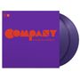 „Company: A Musical Comedy“ in Rot auf lila Hintergrund, daneben lila Schallplatten., 2 LPs
