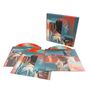Auf der Verpackung steht "Armin van Buuren Feel Again". Farbige Plattencover und orangefarbene Vinyls sind verteilt., 3 LPs