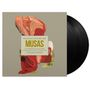 Text: "Natalia Lafourcade, Musas, Un homenaje al folclore latinoamericano en manos de Los Macorinos, Vol. 1."  
Cover mit abstraktem Kunstwerk.