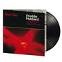 Texte: "Red Clay", "Freddie Hubbard with Joe Henderson, Herbie Hancock, Ron Carter, Lenny White", "CTI". Schwarze Schallplatte halb sichtbar., LP
