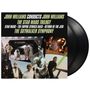 "John Williams Conducts John Williams: The Star Wars Trilogy... Bilder von ikonischen Star Wars-Szenen und Figuren.", 2 LPs