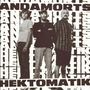 Text: "ANDAMORTS HEKTOMATIK". Drei Menschen stehen nebeneinander vor einem Hintergrund mit wiederholtem Textmuster., LP
