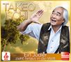 Texte: "TAKEO ISCHI", "Ein Jodler zieht hinaus in die Welt", "3 CD BOX", "Melodie EXPRESS". Mann in Lederweste vor Baum.