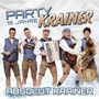 "PARTY 15 JAHRE KRAINER ABSOLUT KRAINER." Fünf Männer in Tracht mit Musikinstrumenten, lächelnd., 2 CDs