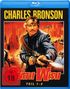 CHARLES BRONSON, Death Wish Teil 1-5, FSK ab 18; Action-Illustration mit bewaffnetem Mann und Stadt im Hintergrund., 5 Blu-ray Discs