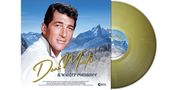 "Dean Martin a winter romance" steht vor einer Winterlandschaft mit Bergen. Links ein Mann, rechts eine goldene Vinyl., LP