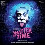 Texte: "Einstein A Matter of Time", "Musical von Frank Wildhorn und Gil Mehmert". Illustration von Einstein vor Formeln.