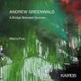 "ANDREW GREENWALD A Bridge Between Spaces Marco Fusi" steht auf grünem, abstraktem Hintergrund. KAIROS-Logo unten rechts., CD