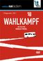 "Wahlkampf", ein Film von Harald Friedl. Roter Hintergrund, weißer Camper, Festival-Logos oben., DVD