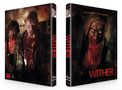 "Wither" - Große rote Schrift; "Say goodbye to your friends" - obere Ecke. Gruselige, blutbedeckte Gesichter im dunklen Hintergrund., 1 Blu-ray Disc und 1 DVD