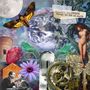 "KILBEY KENNEDY things we did on earth." Eine Collage: Erde, Schmetterling, nackte Frau, Herz, Blumen, Hände, Paar und Gebäude., CD