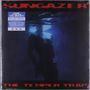 "SUNGAZER", "THE NEW ALBUM", "BLUE VINYL", "GIVING UP AIR", "THESE ARMS", "RUNAWAYS", "THE TEMPER TRAP". Silhouette unter Wasser., LP