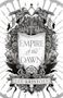 "Empire of the Dawn" und "Jay Kristoff" auf einem kunstvollen Wappen mit Engeln, Burgen und mythologischen Motiven.