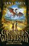 "CHRONICLES OF WHETERWHY: THE VIOLET REBELLION" von Anna James. Zwei Kinder beobachten einen fliegenden Drachen.