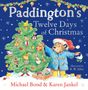"Paddington's Twelve Days of Christmas" steht über einem festlich geschmückten Baum mit dem Bär in blauer Jacke., Buch