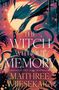 "The Witch Without Memory" und "Maithree Wijesekara" in beeindruckender Illustration mit Drache und Sonnenuntergang.