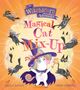 Texte: "A Witchicorn Adventure", "Magical Cat Mix-Up". Illustration: Ein Einhorn mit Zauberstab und kleinen schwarzen Katzen.