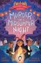 „Murder on a Midsummer Night“; drei Kinder in Kostümen, eins mit Hasenohren, stehen in einem dunklen Garten., Buch