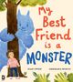 "My Best Friend is a Monster." Ein blaues Monster umarmt einen Baum mit einem lächelnden Kind darunter., Buch