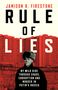 "RULE OF LIES" von Jamison R. Firestone. Ein Mann mit Uschanka vor rotem Wohnblock. Zusatztext über Chaos und Korruption in Russland.