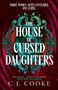 "THE HOUSE OF CURSED DAUGHTERS" in großen Buchstaben, zentral vor einem opulenten, ornamentalen Muster., Buch