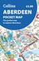 "Collins Aberdeen Pocket Map, £3.99. The perfect way to explore Aberdeen." Stadtplan von Aberdeen mit Straßen und Orten.