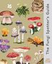 „The Fungi Spotter’s Guide“ Text auf der rechten Seite. Illustrationen verschiedener Pilze auf beigem Hintergrund., Buch