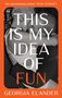 „THIS IS MY IDEA OF FUN“ Georgia Elander. Schwarz-Weiß-Foto eines sich umarmenden Paares, orangener Rahmen., Buch